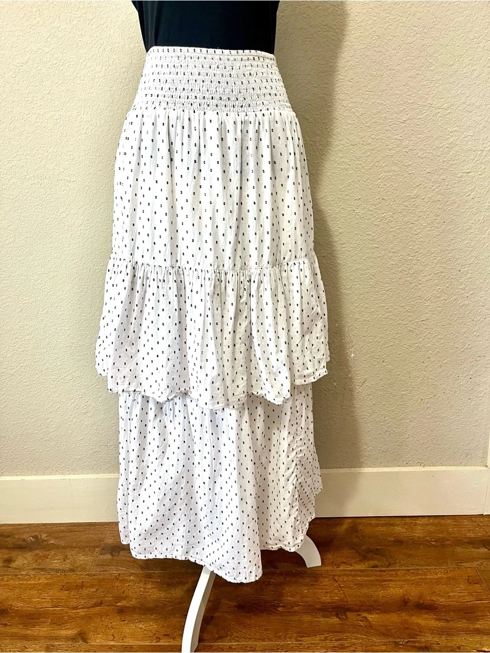 a.n.a White Maxi Skirt with Black Polka Dots - Picture 2 of 8